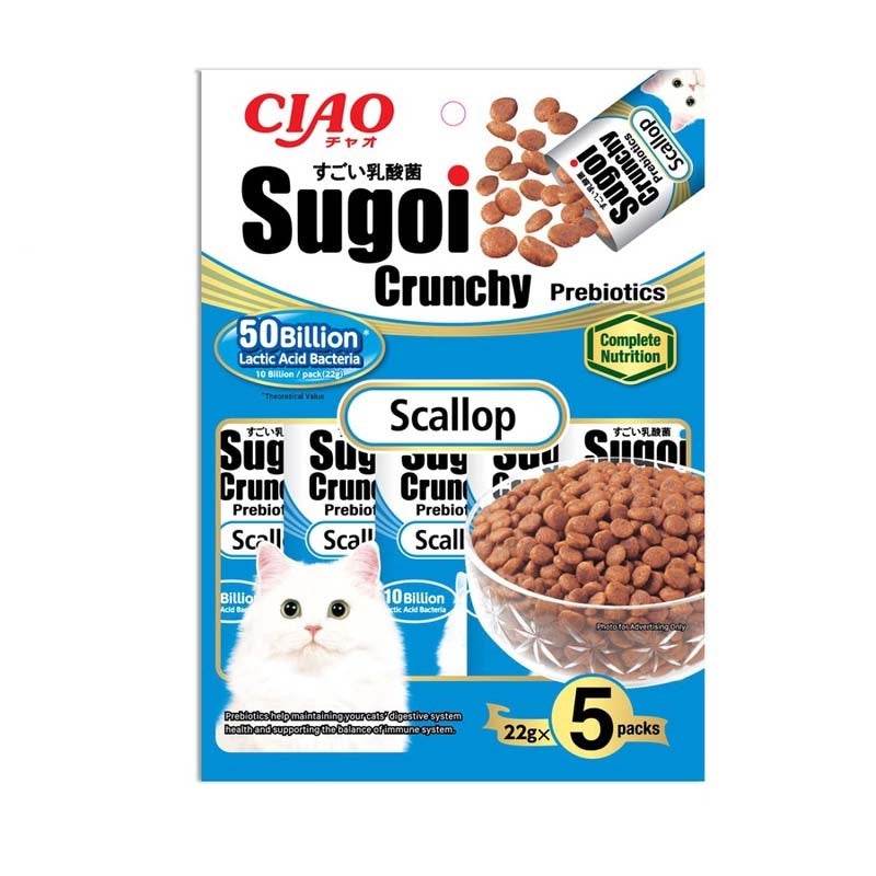 Ciao Sugoi Crunchy Prebiotics Cat Treats 110g (22g x 5) P-232 Scallops