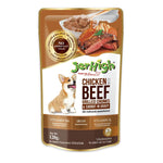 JerHigh Pouch High-Moisture Nutritious Wet Dog Food 120g Chicken & Beef