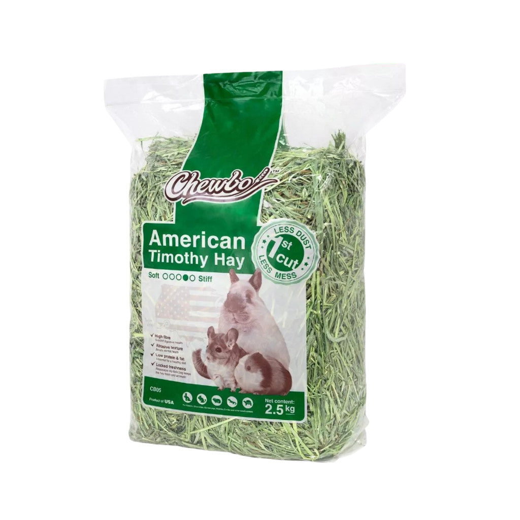 Chewbo American Timothy Hay 1st/2nd Cut & Organic Hay 2.5kg – Natural Feed for Small Pets 1st Cut