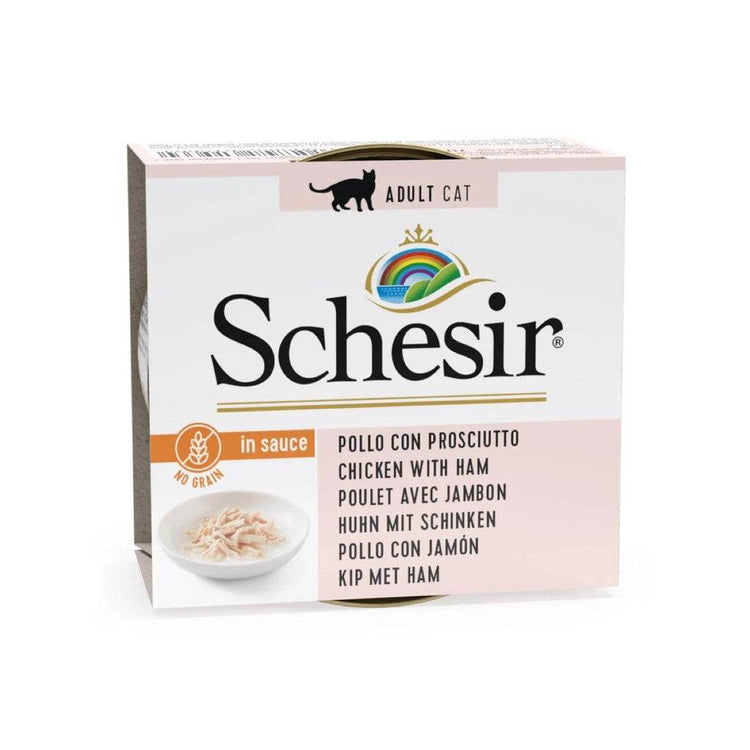 70g–85g Schesir Canned Cat Food In Gravy & Jelly Gravy Chicken w Ham