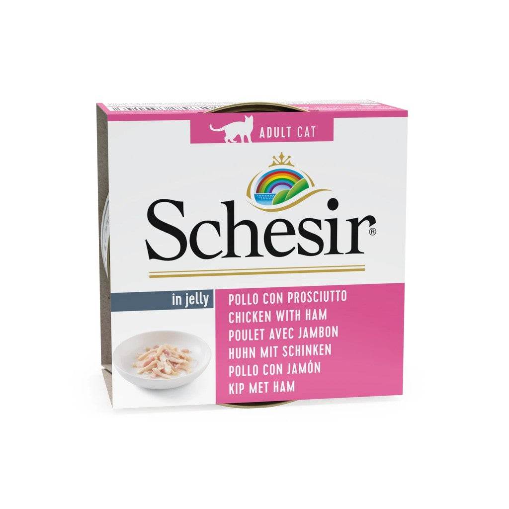70g–85g Schesir Canned Cat Food In Gravy & Jelly Jelly Chicken w Ham