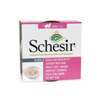 Schesir Canned Cat Food In Gravy & Jelly 70g–85g Jelly Chicken with Ham
