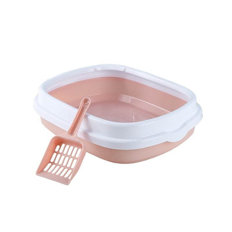 Cat Litter Box With Shovel Pink