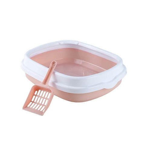 Cat Litter Box With Shovel Pink