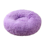 Cozy Soft Cushion Plush Pet Donut Bed Purple