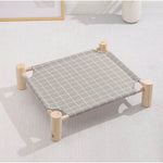 Cat Elevated Hammock Bed Gray Grids