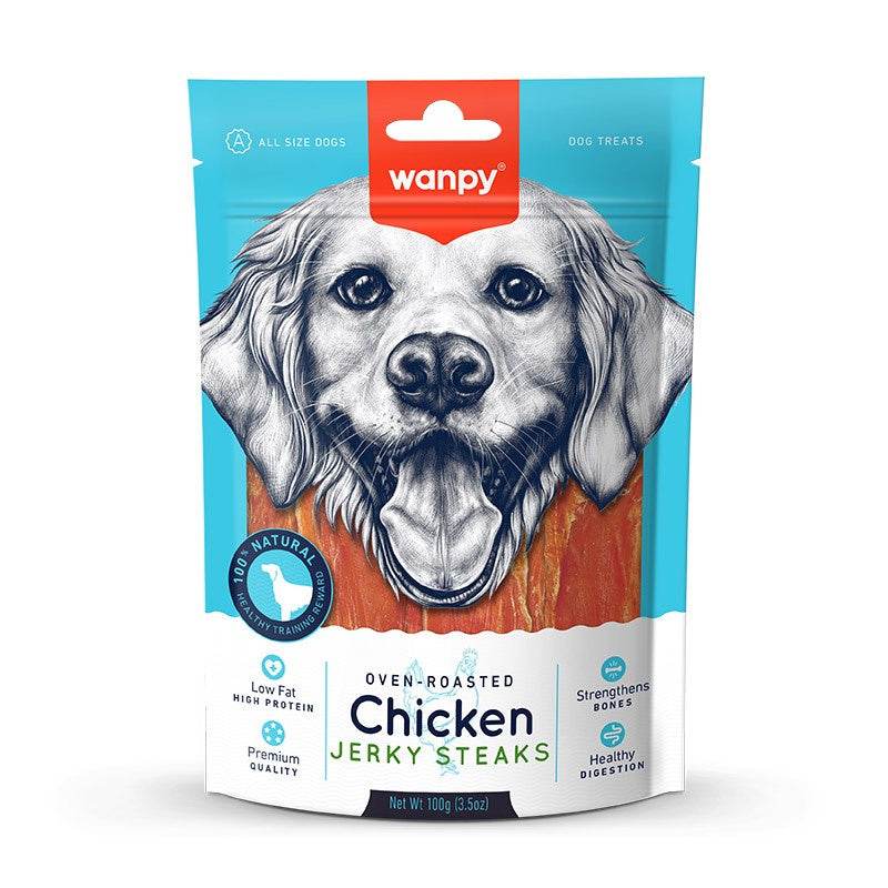 Wanpy Jerky Treats For Cats & Dogs Chicken Steaks