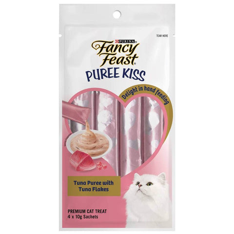 Purina Fancy Feast Puree Kiss Cat Treats 10g x 4pcs/Pack Chicken Puree & Tuna