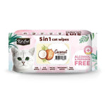 Kit Cat 5-in-1 Grooming Wipes 80 Sheets Coconut