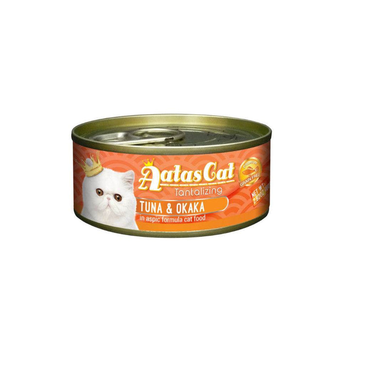 80g Bundle of 24 Aatas Cat Tantalizing Tuna Can Tuna & Okaka