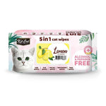 Kit Cat 5-in-1 Grooming Wipes 80 Sheets Lemon