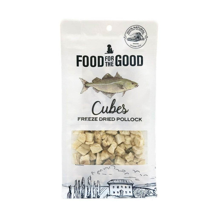 Food For The Good Freeze-Dried & Air Dried Treats FD Pollock Cubes 50g