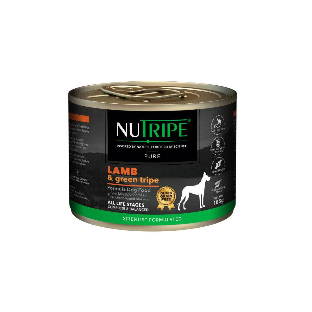 Nutripe Pure Dog Wet Food 95g/185g Lamb & Green Tripe