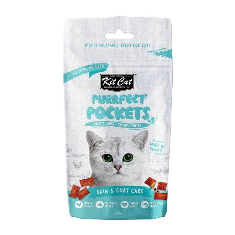 60g Kit Cat Purrfect Pocket Treats Skin and Coat Care