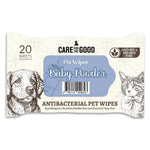 Care for the Good Pet Wipes 20/100 Sheets - Alcohol-Free, Paraben-Free, Antibacterial Baby Powder 20s
