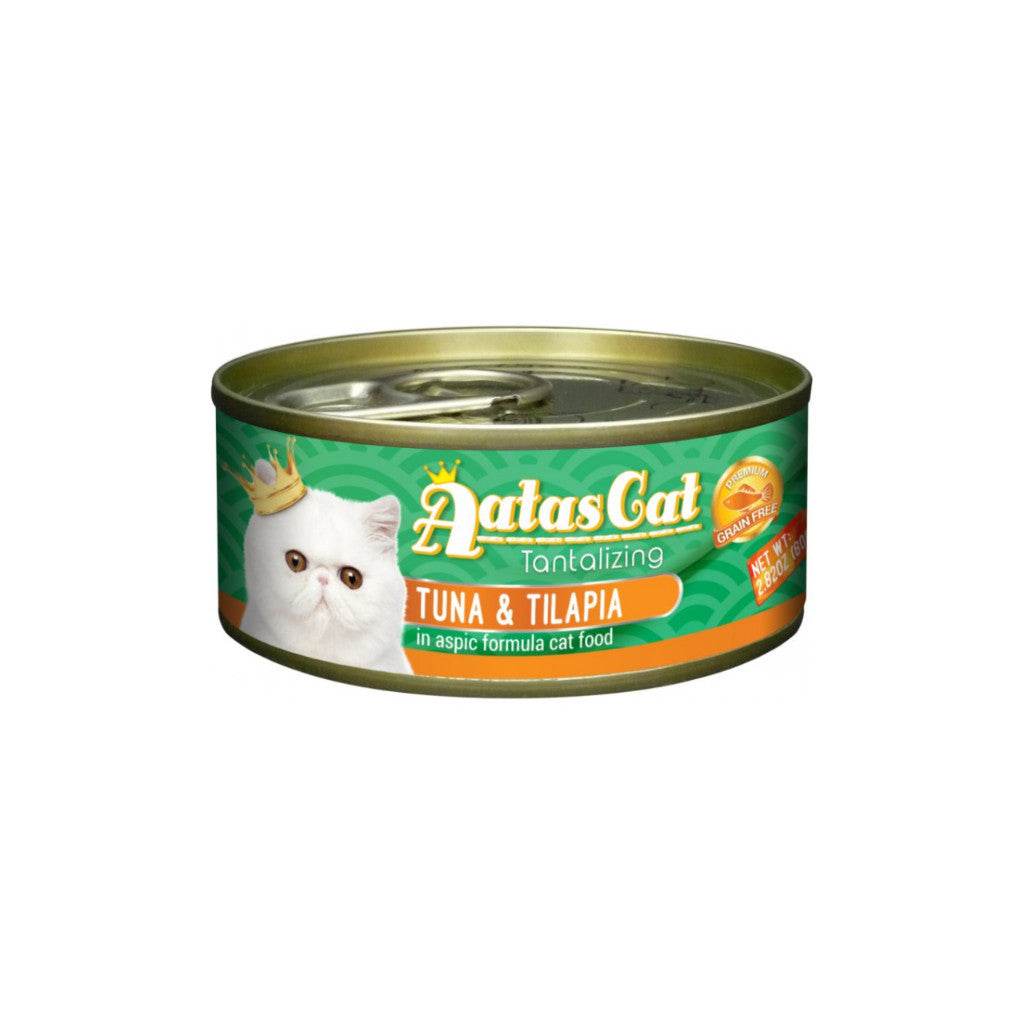80g Bundle of 24 Aatas Cat Tantalizing Tuna Can Tuna & Tilapia