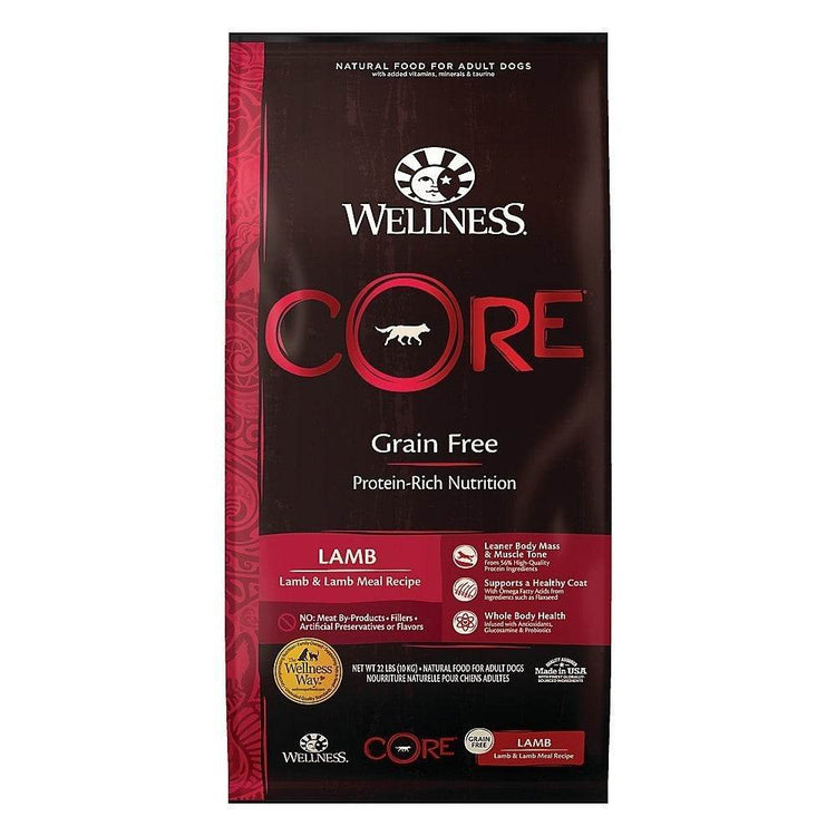 Wellness CORE Grain Free Dry Food for Dog Lamb 22lb