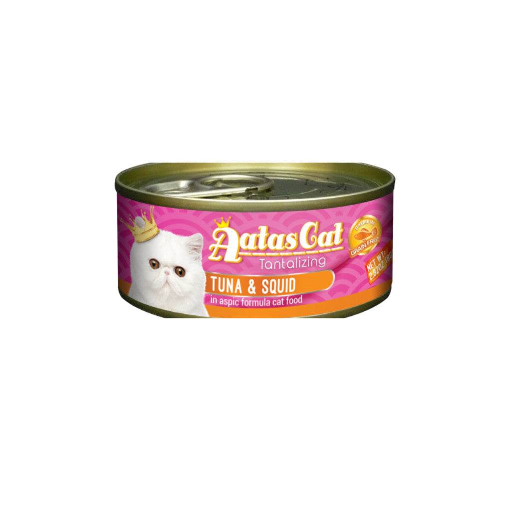 Bundle of 24 Aatas Cat Tantalizing Tuna Can 80g Tuna & Squid