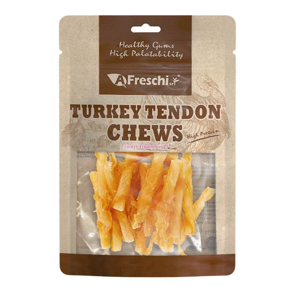 Afreschi Natural Turkey Tendon Dog Chews – Rawhide-Free Treats Tendon Coil (S)