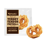 Afreschi Natural Turkey Tendon Dog Chews – Long-Lasting Dental Treats for Dogs Tendon Pretzel (M)