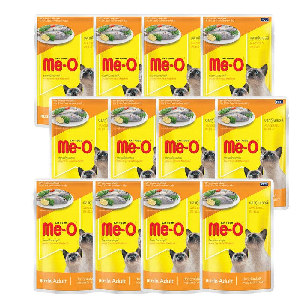 [12-Pack] Me-O Wet Cat Food 80g Pouch – Jelly, Gravy, Pate MackerelJelly Senior