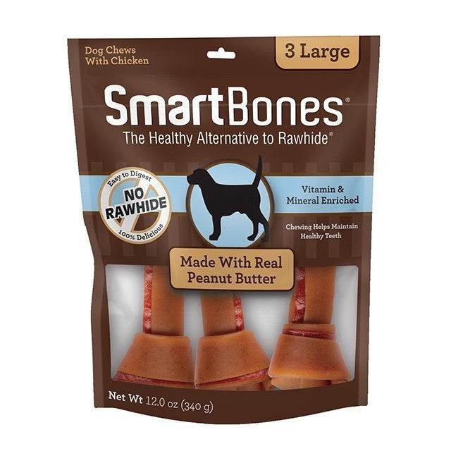 Smartbones Classic Bone Chews Peanut Butter - Large 3pcs