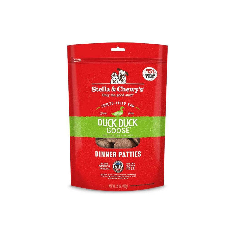 Stella & Chewy's Dinner Patties Freeze-Dried Raw Dog Food Duck Goose 25oz