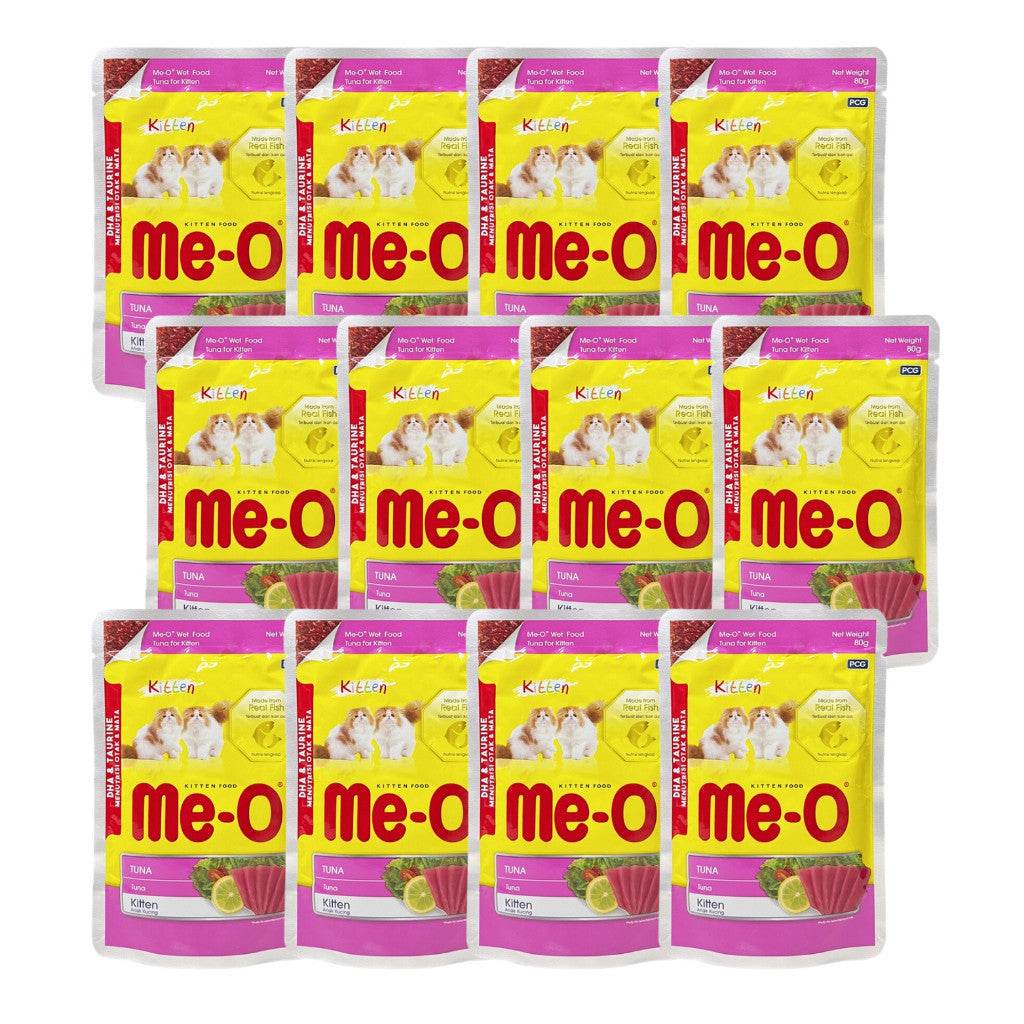 [12-Pack] Me-O Wet Cat Food 80g Pouch – Jelly, Gravy, Pate Tuna (K)
