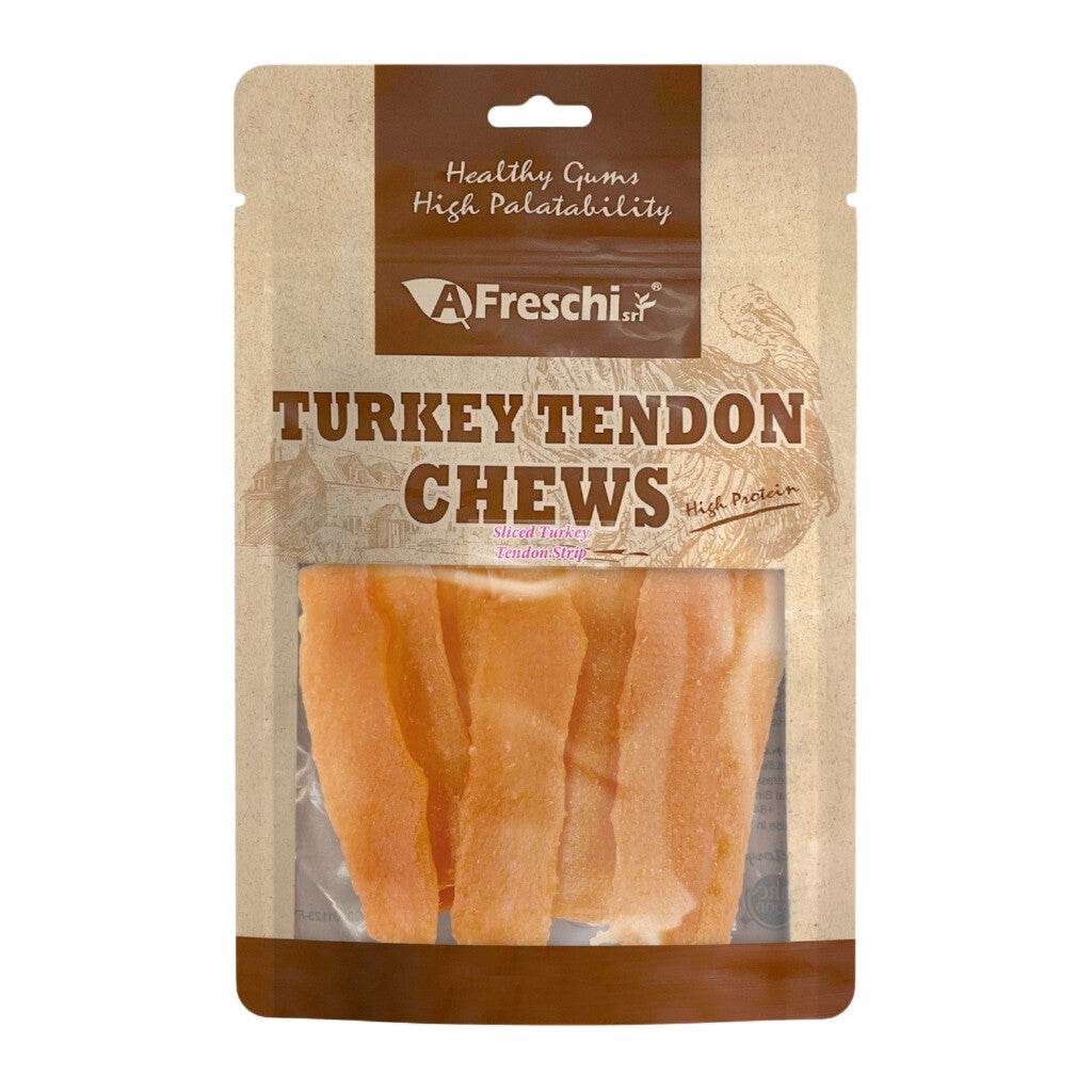 Afreschi Natural Turkey Tendon Dog Chews – Rawhide-Free Treats Sliced Turkey Stripe