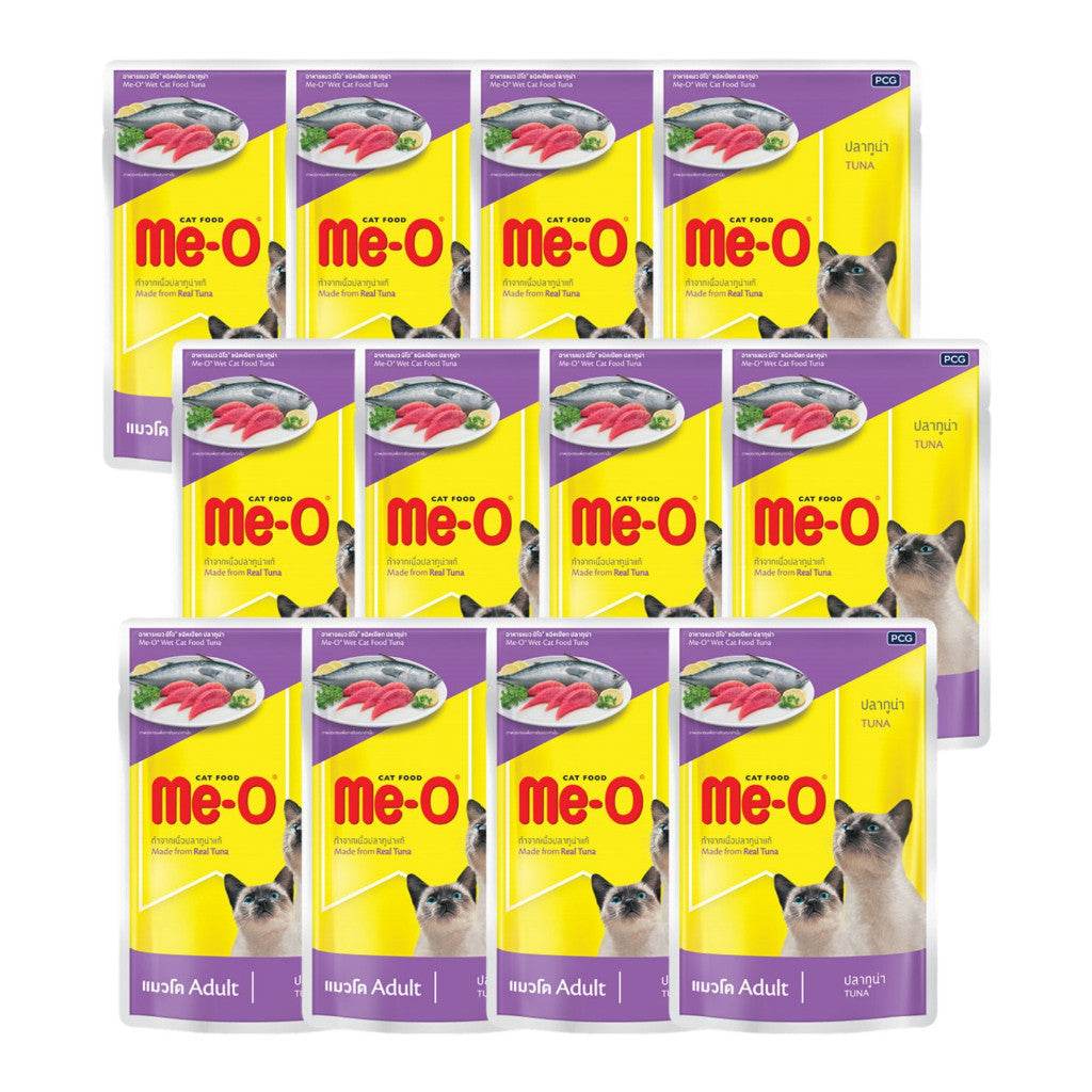 [12-Pack] Me-O Wet Cat Food 80g Pouch – Jelly, Gravy, Pate Tuna Jelly Senior
