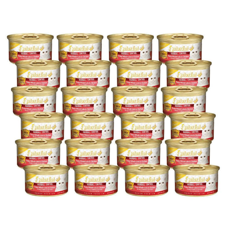 Bundle of 24 Aatas Cat Finest Wet Cat Food Hairball Control
