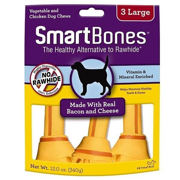 Smartbones Classic Bone Chews Bacon and Cheese - Large 3pcs