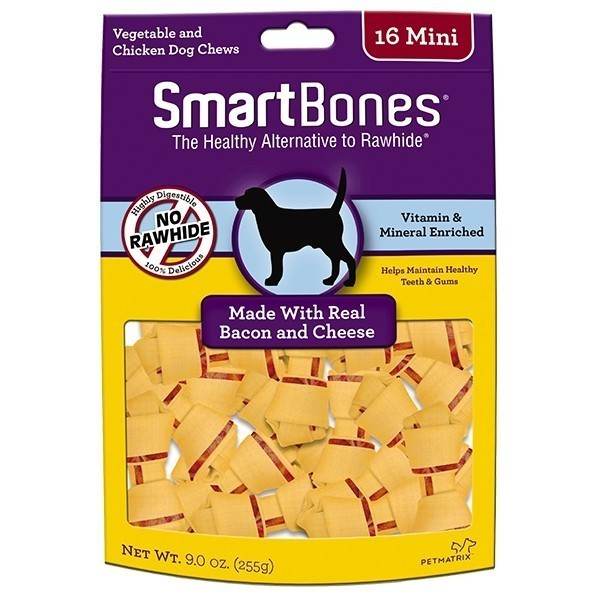 Smartbones Classic Bone Chews Bacon and Cheese - Mini 16pcs
