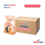 [Bundle of 6] PowerPets Tofu Cat Litter 7L – Dust-Free, Odor Control, Eco-Friendly Peach 7L