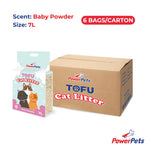 [Bundle of 6] PowerPets Tofu Cat Litter 7L – Dust-Free, Odor Control, Eco-Friendly Baby Powder 7L