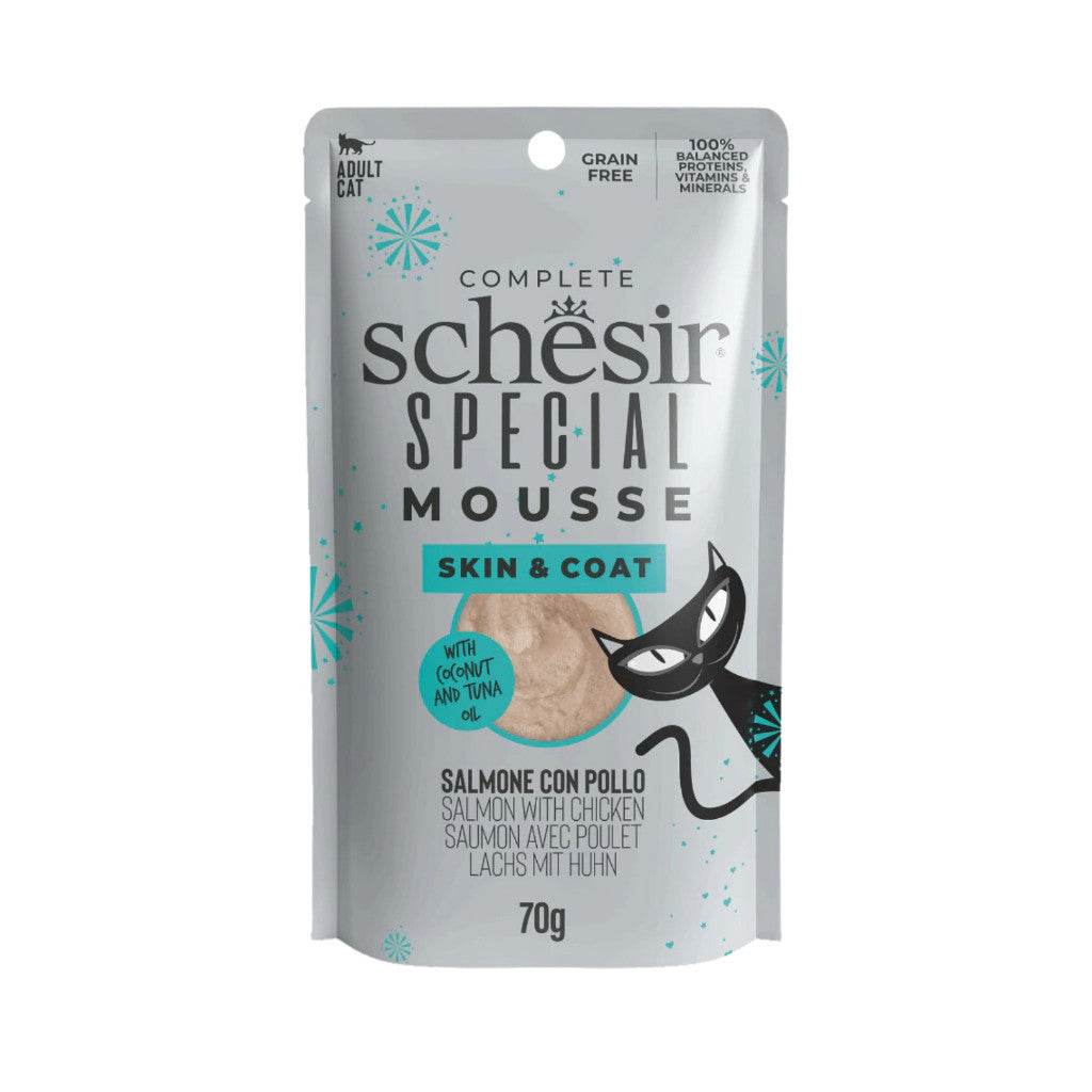 Schesir Special Mousse Wet Cat Food 70g Skin&CoatSalmonChick
