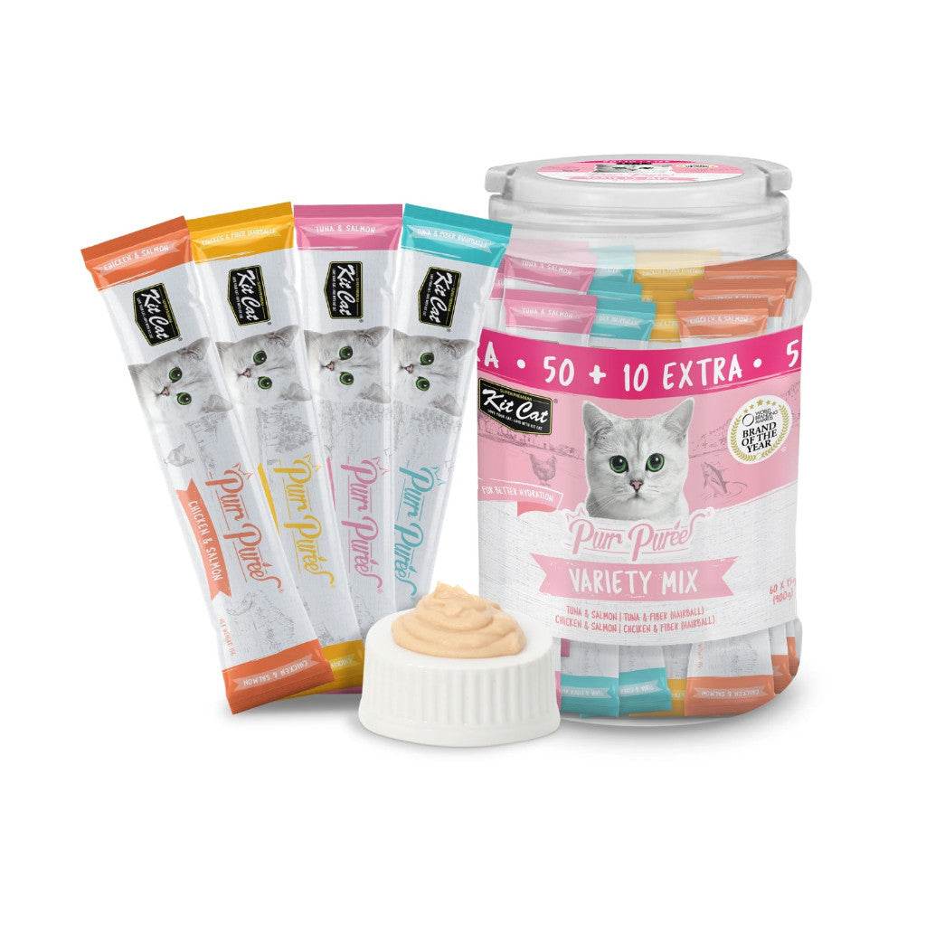 Kit Cat Purr Puree Tub Liquid Treats for Cats 15g Variety Mix