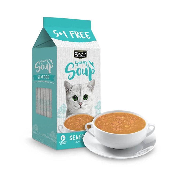50g Kit Cat Savoury Milk & Soup Wet Food Pouch (Soup) Seafood