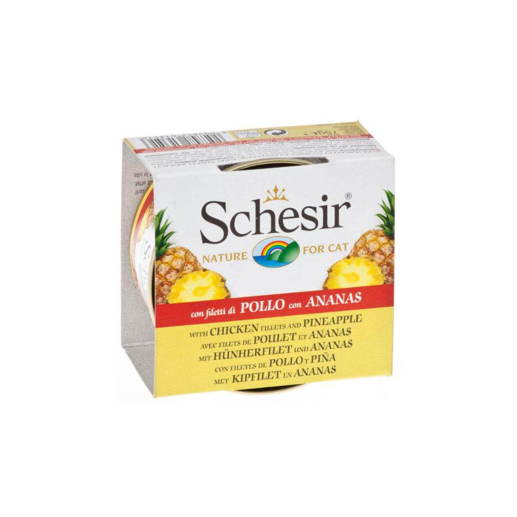 Schesir Canned Cat Food In Gravy & Jelly 70g–85g Fruits Chick with Pinea