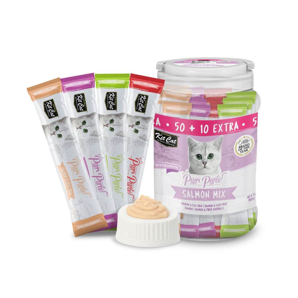 15g Kit Cat Purr Puree Tub Liquid Treats for Cats Salmon