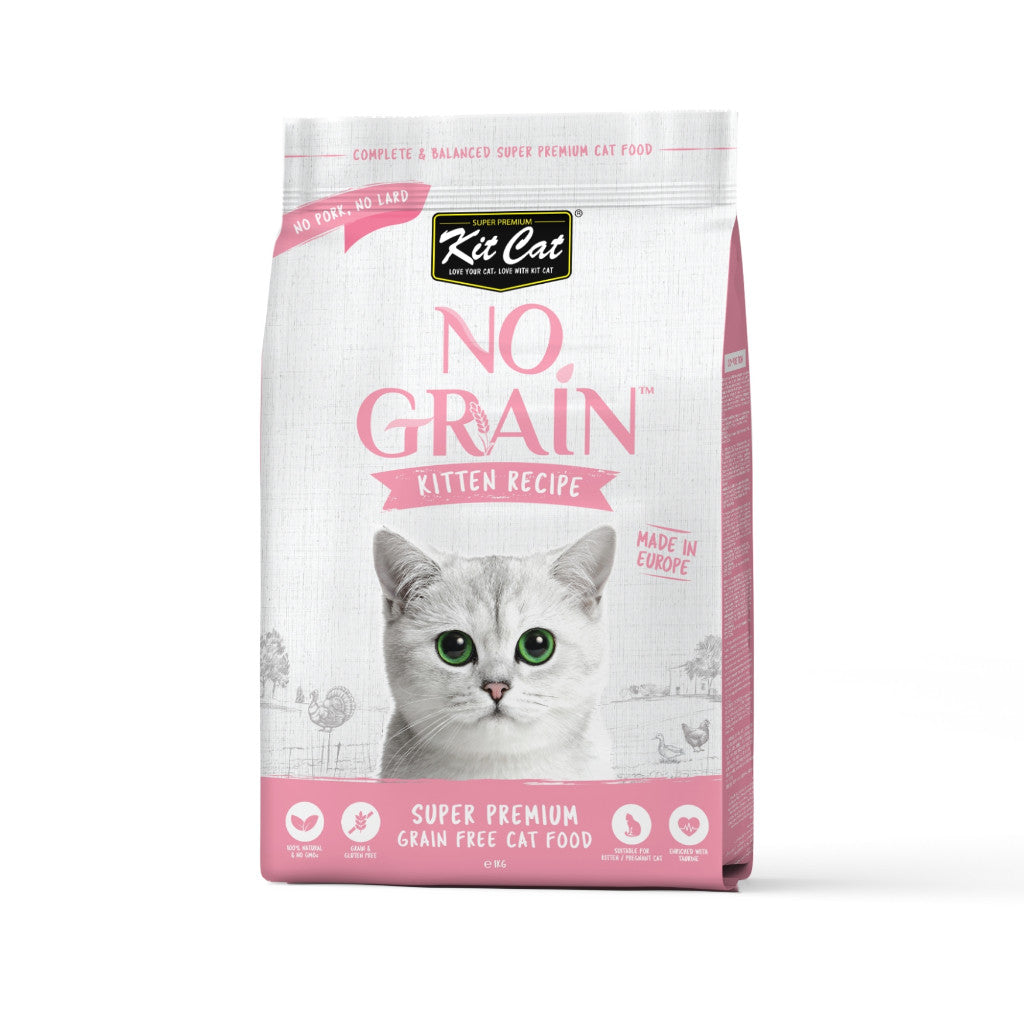 Kit Cat No Grain Dry Food for Cats 1kg / 5kg - Super Premium Grain Free Cat Food For Adult & Kitten Kitten 1kg