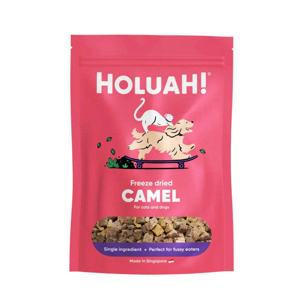Holuah! Freeze Dried Single Ingredient Treats For Cats & Dogs 50g 70g - High Protein Real Meat Snack Camel