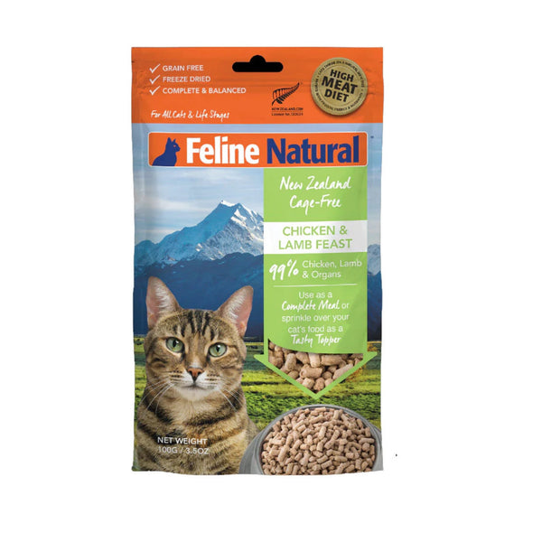 Feline Natural Freeze Dried Cat Food 100g - Complete and Balanced Diet for Cats