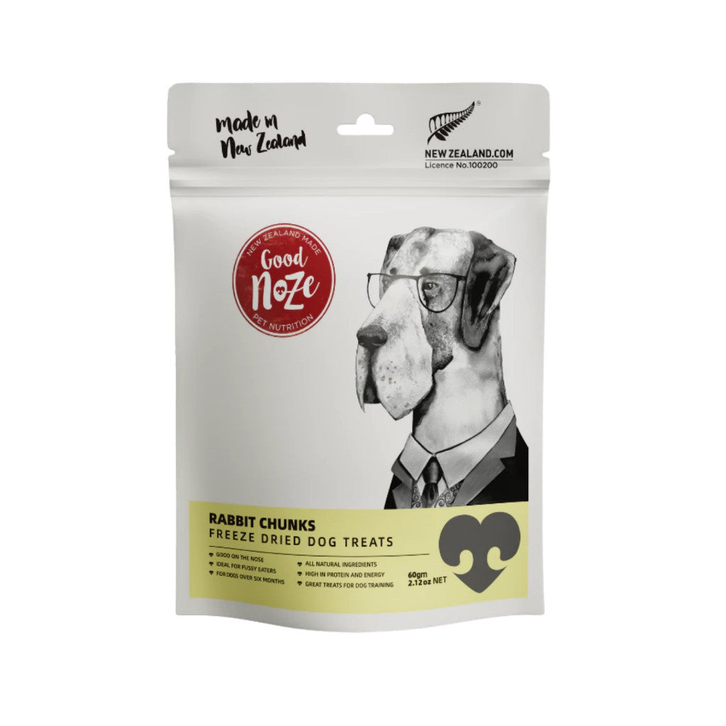 Good Noze Freeze-Dried Treats For Cat & Dog 60g 65g 100g - Complete Meal for All Life Stages Dog Rabbit 60g