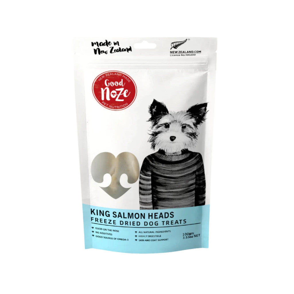 Good Noze Freeze-Dried Treats 60g/65g/100g - Cat & Dog Treats Dog King Salmon Heads 100g