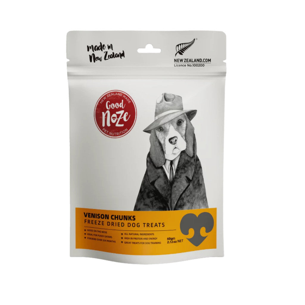 Good Noze Freeze-Dried Treats For Cat & Dog 60g 65g 100g - Complete Meal for All Life Stages Dog Venison 60g