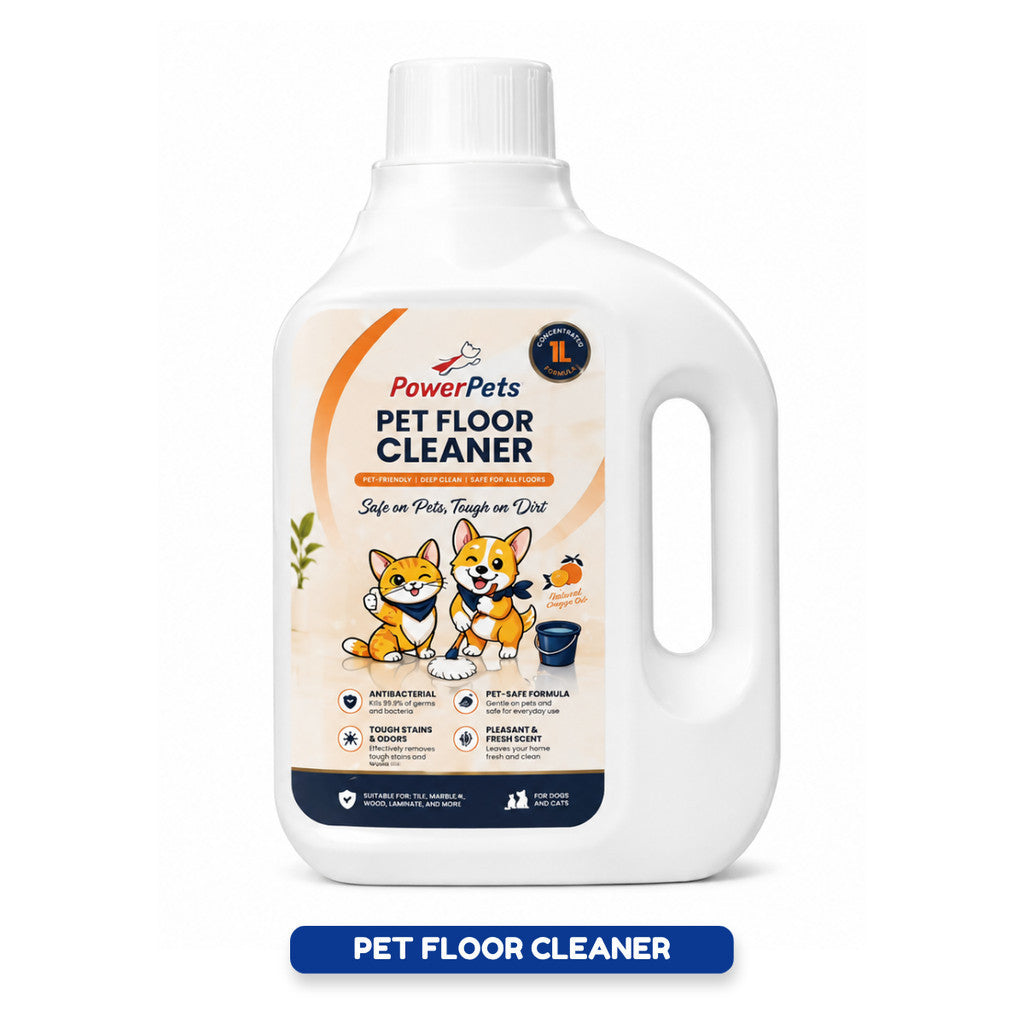 PowerPets Pet Floor Cleaner 1L - Antibacterial Pet-Safe Tough Stain & Odor Remover Cleaning Solution PP Floor Cleaner 1L