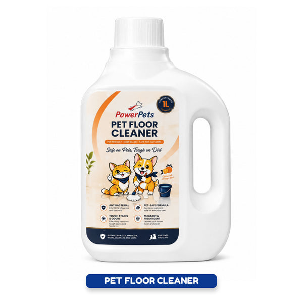 PowerPets Pet Floor Cleaner 1L - Antibacterial Pet-Safe Tough Stain & Odor Remover Cleaning Solution PP Floor Cleaner 1L