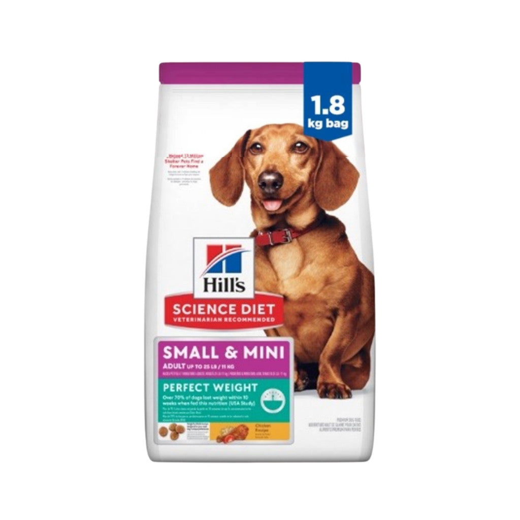 Hill's Dry Dog Food 1.5kg - 12kg - Complete Balanced Nutrition For Puppies and Adults Dog Adult Perfect Weight Small & Mini 1.8kg