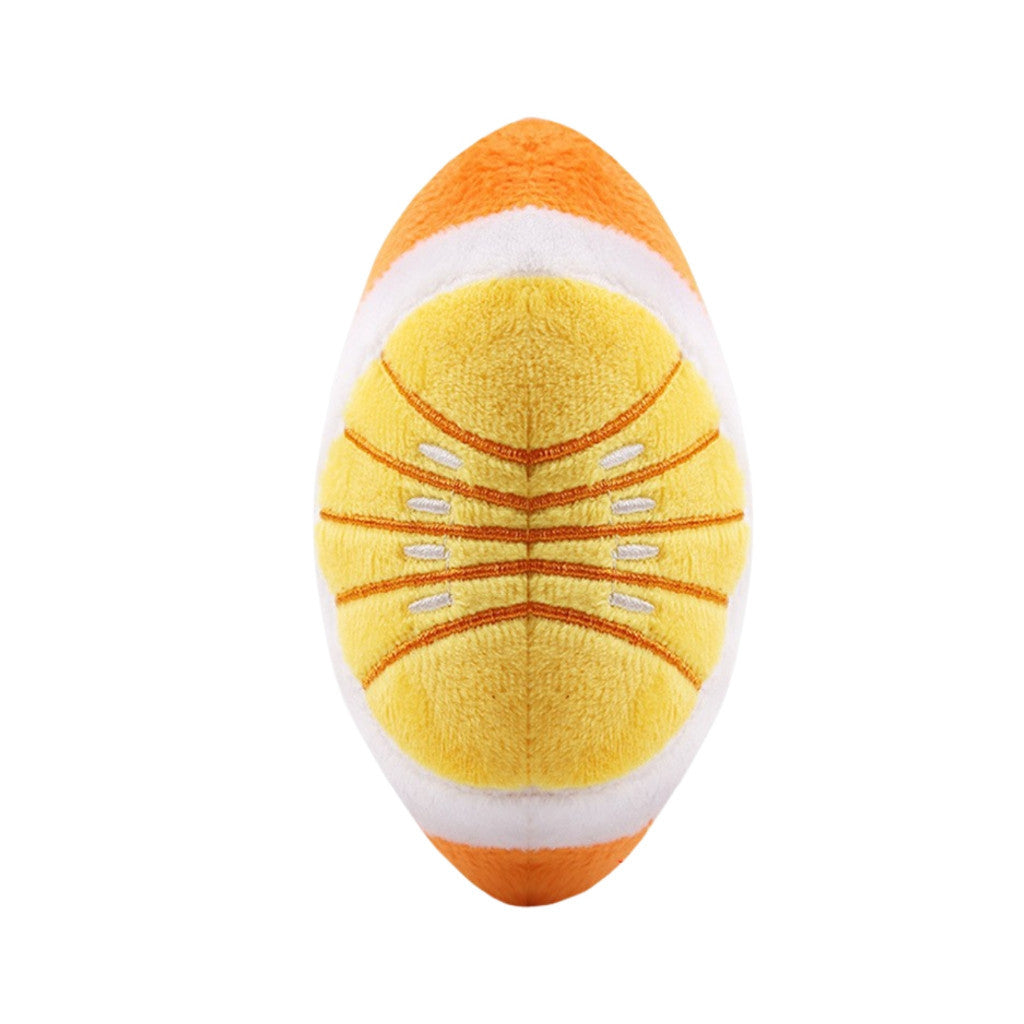 Squeaky Small Chew Soft Toy For Dogs - Plush Teething & Fun Training Toy Rugby